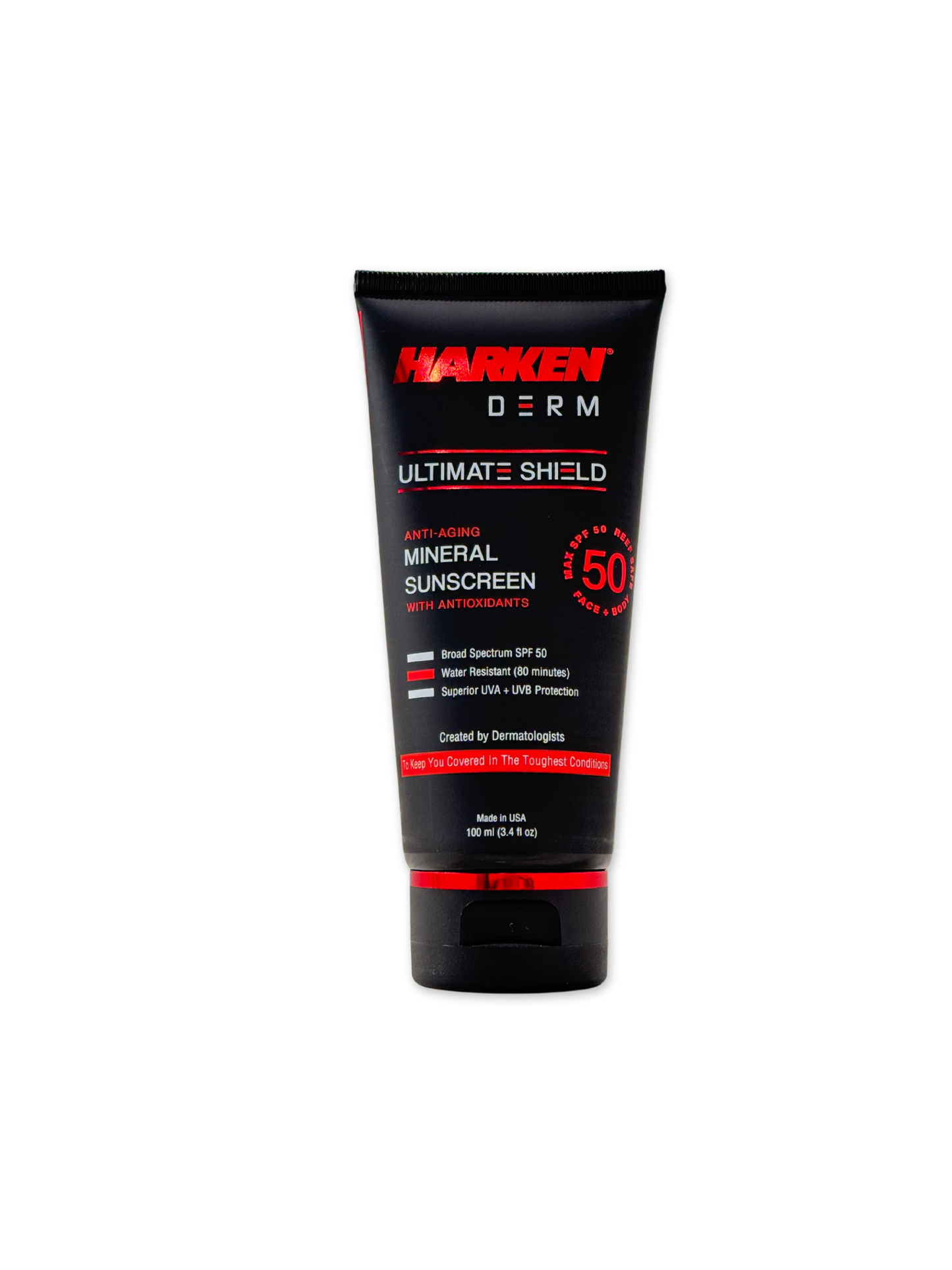 Harken Derm Ultimate Shield sunscreen tube on a white background