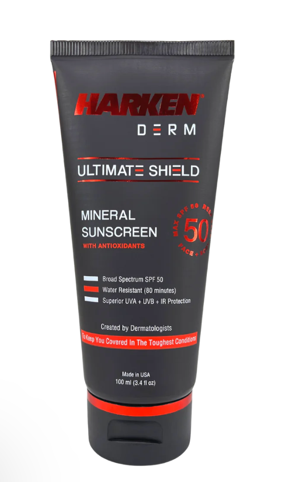 Harken Derm Ultimate Shield sunscreen tube on a white background